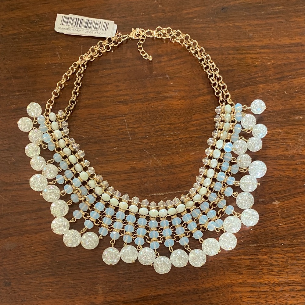 Elegant Gold and Blue Statement Necklace